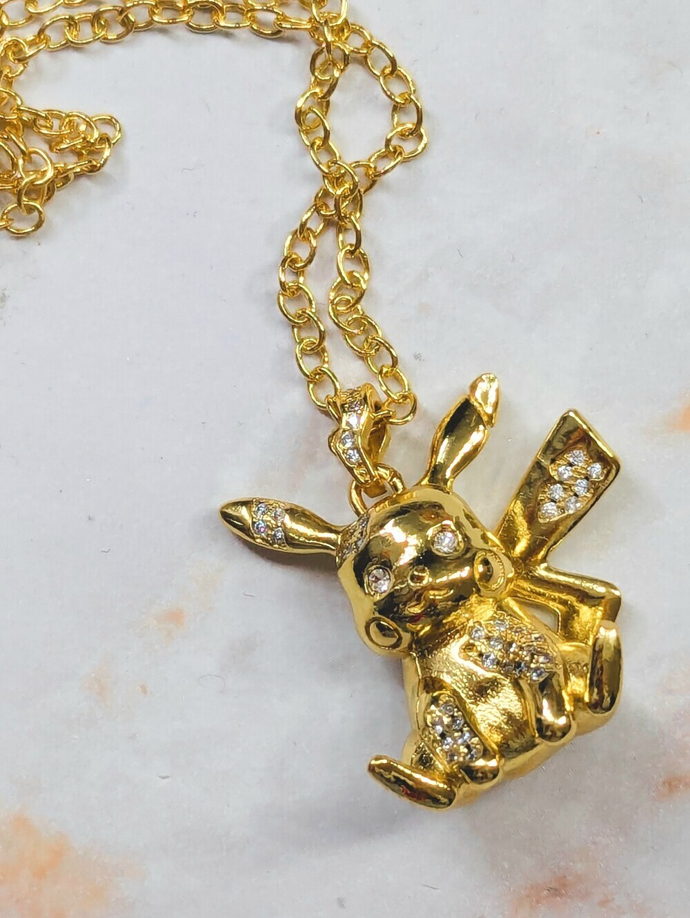 Pokemon Inspired Gold Pikachu Necklace 18K Gold Luxury Inspired Collectible